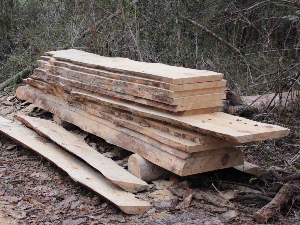 Yellow Pine Log Final Stack of Lumber