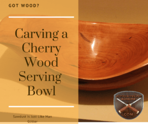 Carved Cherry Wood Serving Bowl